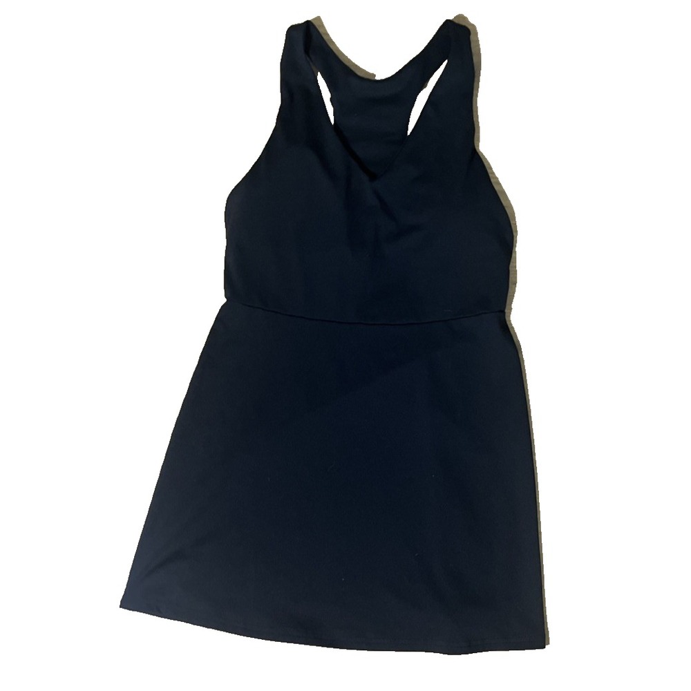 Fabletics Peformance Tennis Dress Women's XS/S Black Built-In Bra Phone Pocket